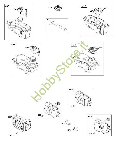 H - Sistema di scarico, alimentazione carburante B&S - 10 €¦ 104M05-0024-H1 brand Stihl